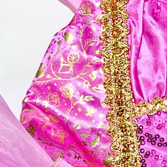 Disney Store Princess Aurora Costume Girls Small 5-6 Sleeping Beauty Pink New - Picture 7 of 16